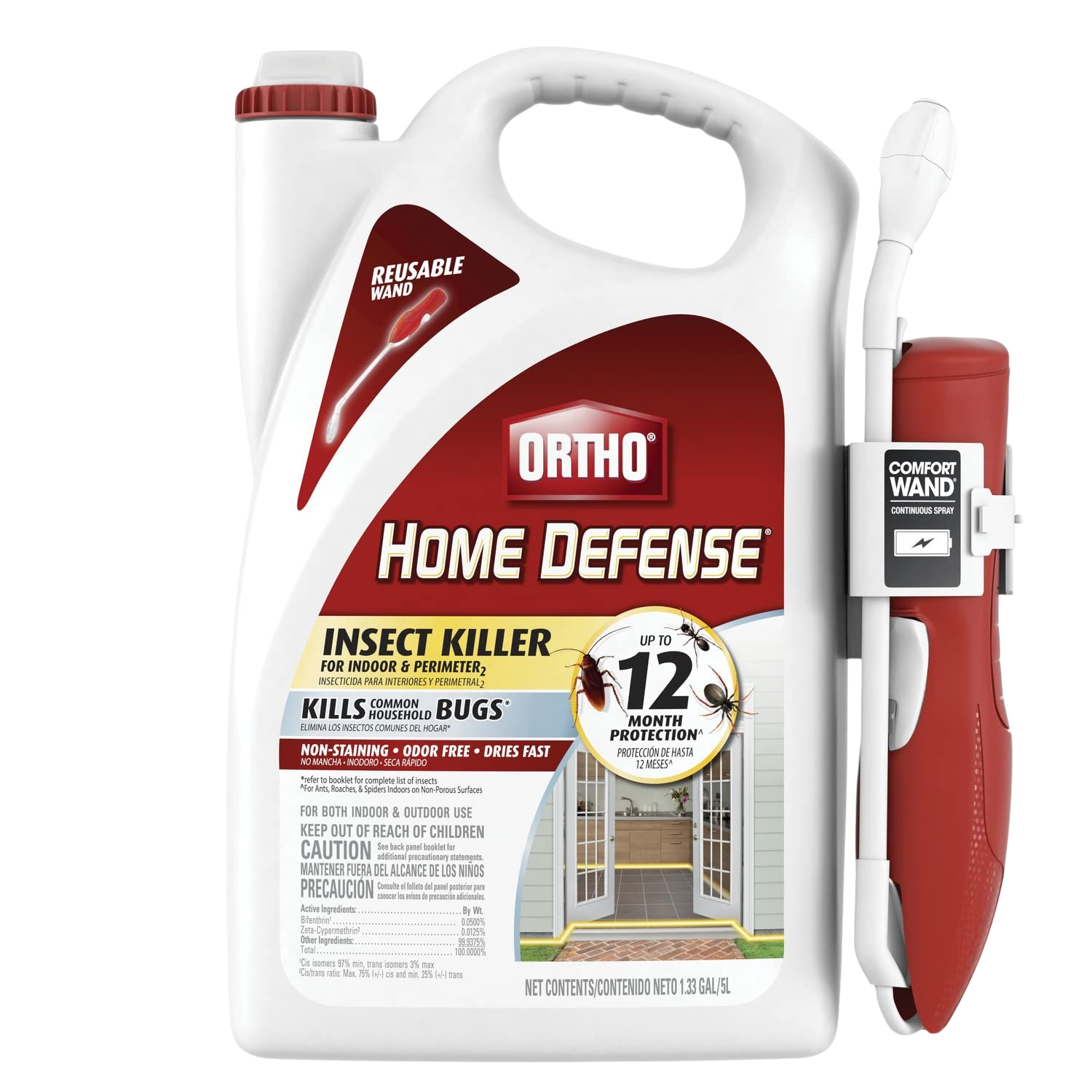 Ortho Home Defense insect killer spray with comfort wand 1.33 gallon