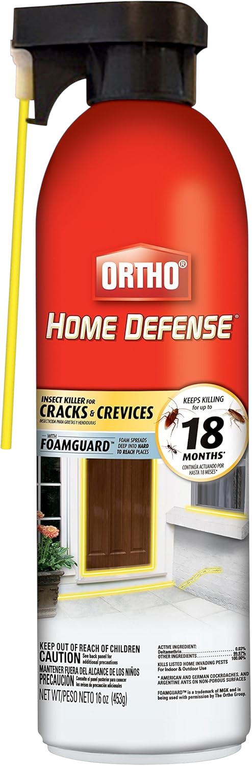 Ortho Home Defense insect killer foam spray for cracks and crevices 16 oz
